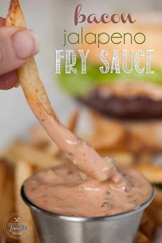 french fry getting dipped in fry sauce