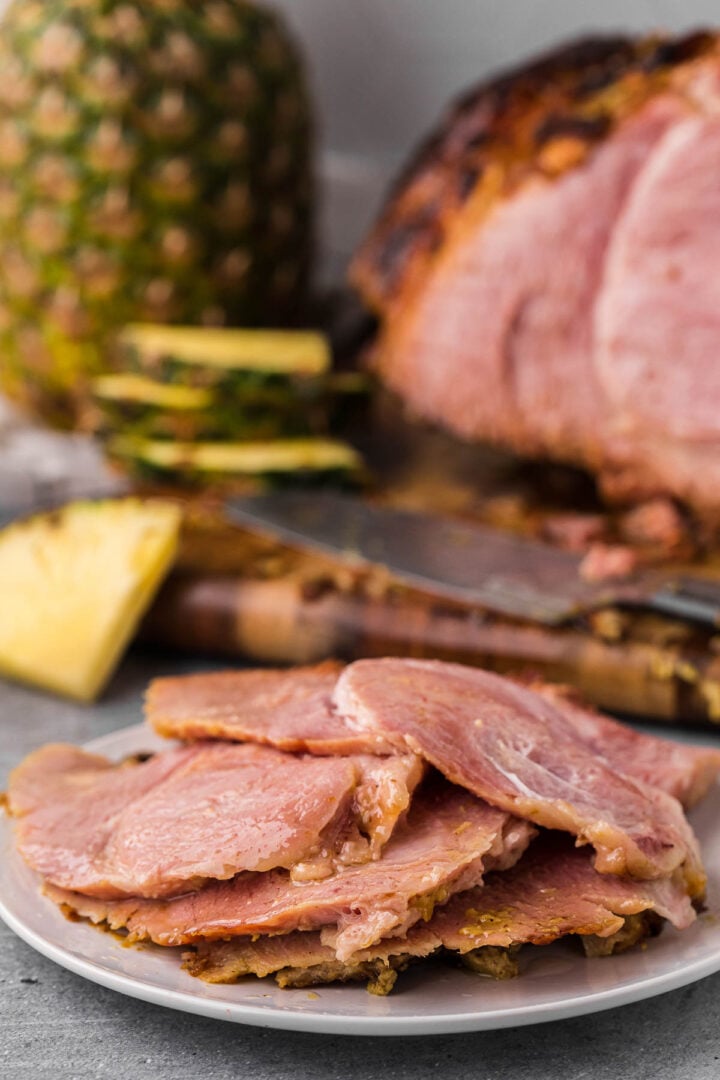 Pineapple Mustard Glazed Baked Ham
