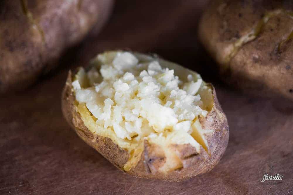 potatoes that have been baked in the instant pot and then mashed for serving