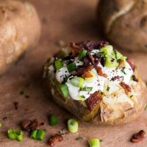 Pressure Cooker (Instant Pot) Baked Potatoes are far superior to any baked potato cooked in the oven or microwave. In just minutes, you'll have potatoes with a soft, moist creamy center and a dry, thin skin on the outside. You can even give them a rub in olive oil and salt and crisp them up in the oven if you want.