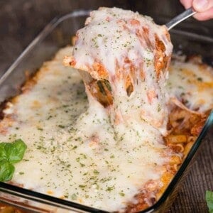 easy Baked Ziti with sausage and ricotta