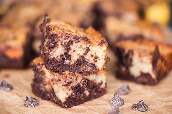 Banana Bread Brownies are the perfect combination of a moist banana bread swirled with a dense chocolate brownie. Banana brownies are a must make dessert!