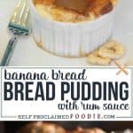 how to make banana bread pudding with rum sauce