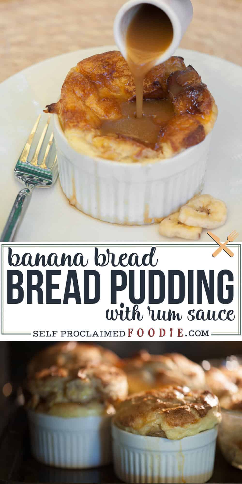 Banana Bread Pudding With Rum Sauce - Self Proclaimed Foodie