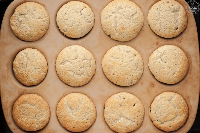 baked banana cupcakes in pan