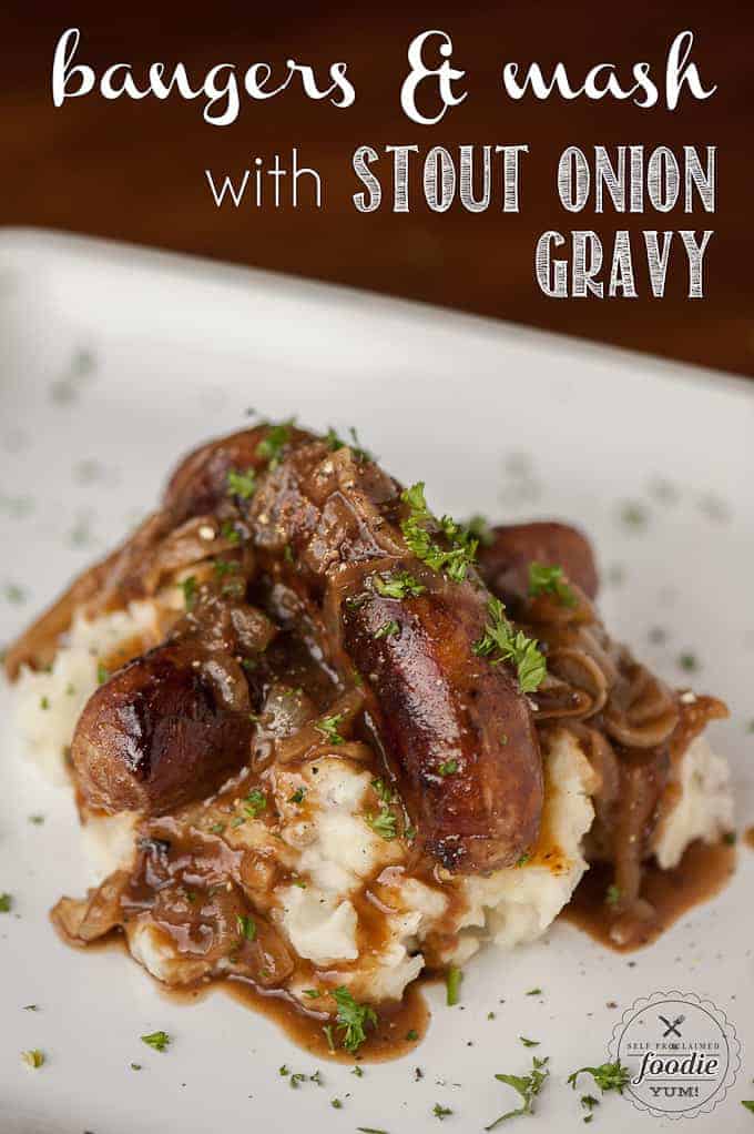 English Bangers and Mash with Onion Gravy Recipe