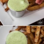 Basil Garlic Aioli sauce made from scratch only takes a few easy minutes and the result is a flavorful dip or spread that packs a real raw garlic punch.