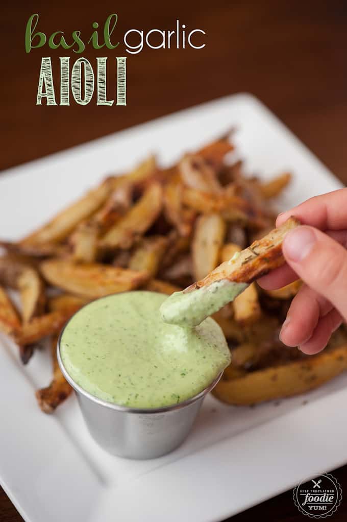 Basil Garlic Aioli sauce made from scratch 