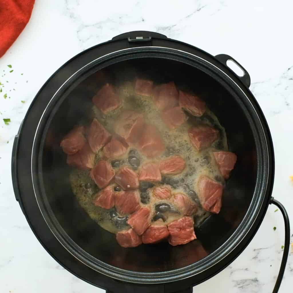 searing beef tips in Instant Pot