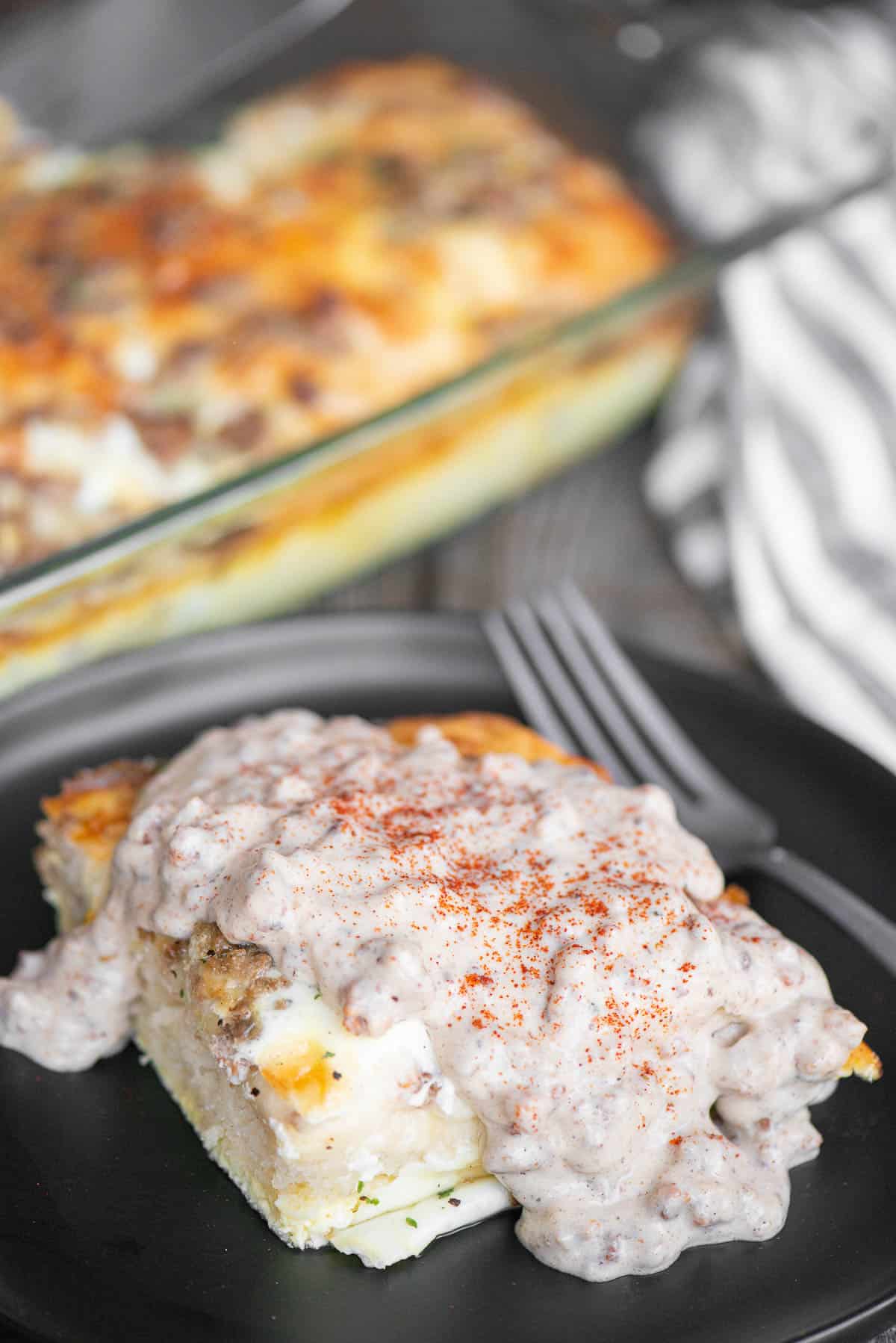 biscuits and gravy casserole.