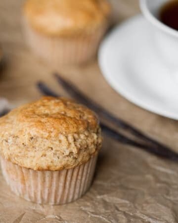 High quality black tea and real vanilla beans infused in melted butter create the tastiest Black Tea Vanilla Muffins that are perfect with a hot cup of tea!