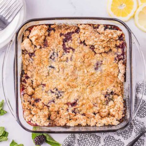 freshly baked blackberry cobbler.