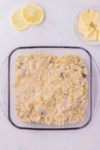 crumbly cobbler topping for blackberry cobbler recipe.