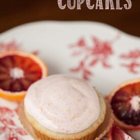 Blood Orange Cupcakes use fresh orange juice and vanilla bean to create a decadent cupcake that will remind you of an orange creamsicle, but way better.