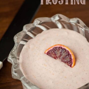 Blood Orange Frosting is a beautifully colored and delicious icing made from fresh orange juice that is thicker than a glaze but thinner than buttercream.