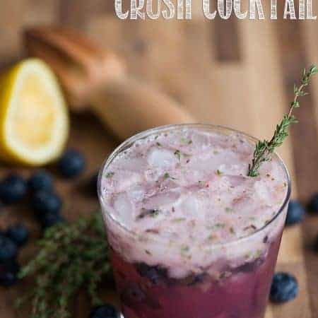 Summer cocktails don't get much easier than this tart, sweet, and refreshing Blueberry Thyme Crush Cocktail made with vodka or gin!