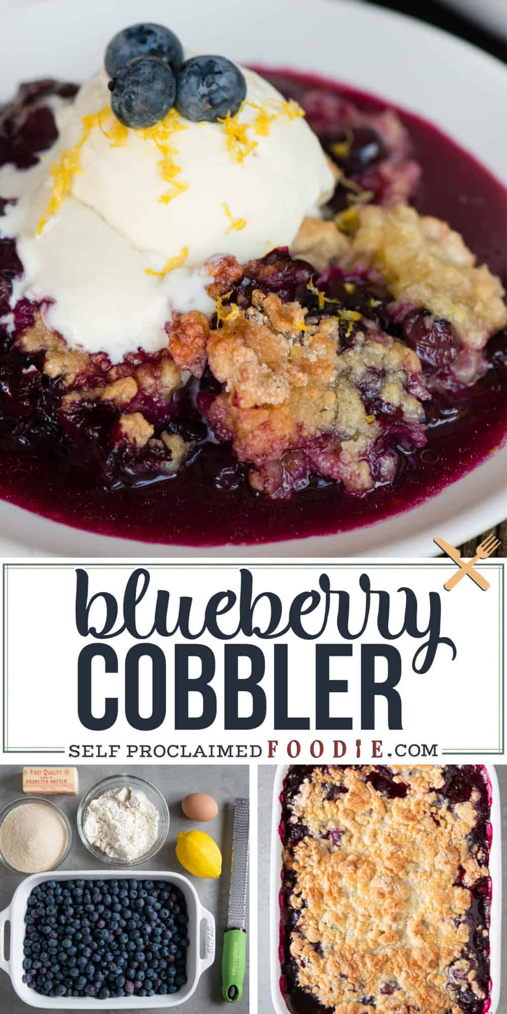 Super Easy Blueberry Cobbler - Self Proclaimed Foodie