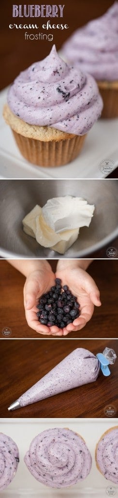 Añadir arándanos liofilizados a un ya delicioso frosting de queso crema crea un sabroso Frosting de queso crema de arándanos perfecto para cualquier tipo de tarta.