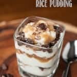 If you're looking for a rich and decadent dessert that is easy to make and perfect for summer, you'll love this Bourbon Raisin Caramel Pecan Rice Pudding.