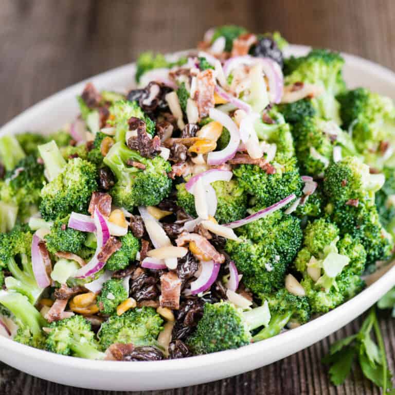 Broccoli Bacon Salad {Recipe & Video} - Self Proclaimed Foodie