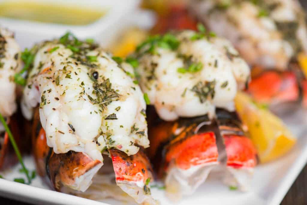 perfectly cooked Broiled Lobster Tail
