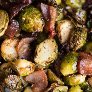 Brussels Sprouts and Bacon made in air fryer