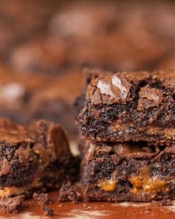 A close up of a Butterfinger overload brownie