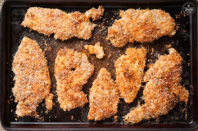 buttermilk baked chicken on a brown dish