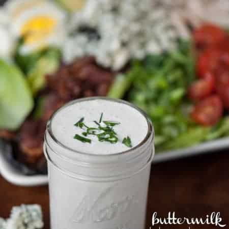 Its super easy to make your own homemade Buttermilk Bleu Cheese Dressing. The end result is a super tasty dressing or dip that is made without any additives.