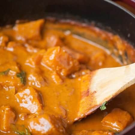 This incredibly flavorful and super easy to make three ingredient Butternut Coconut Curry is a classic fall favorite dinner in our house!