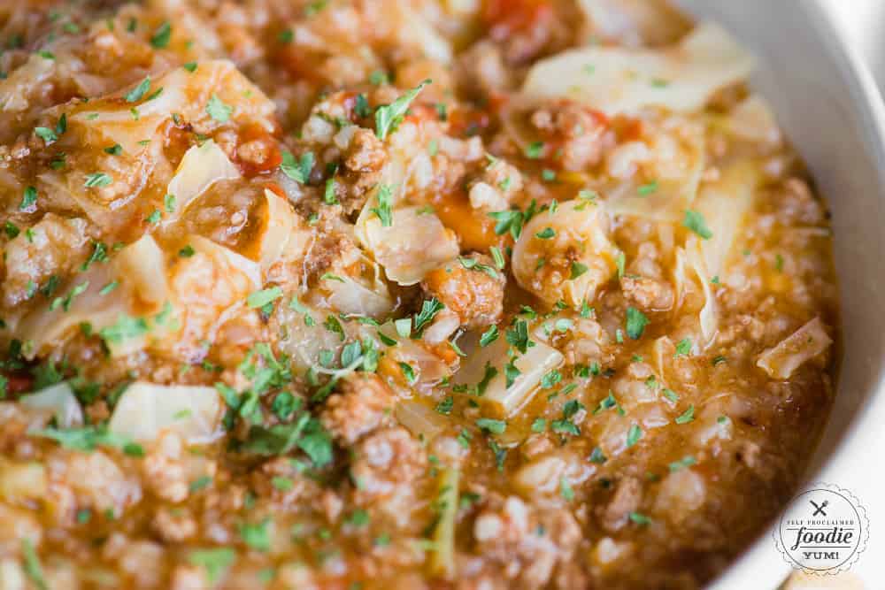 bowl of Cabbage Roll Soup