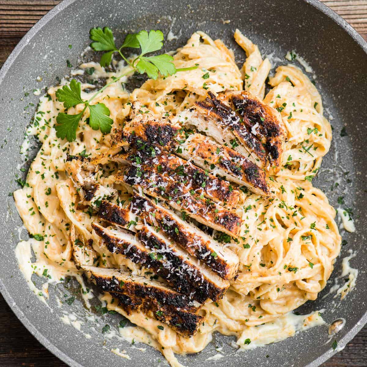 Blackened Chicken Alfredo Pasta Recipe