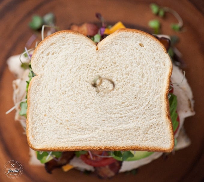 top of a sandwich on white bread