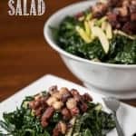 This delicious Candied Hazelnut Kale Apple Bacon Salad is bursting with flavor and the perfect addition to any dinner, including Thanksgiving.