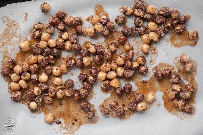 candied hazelnuts in a pan