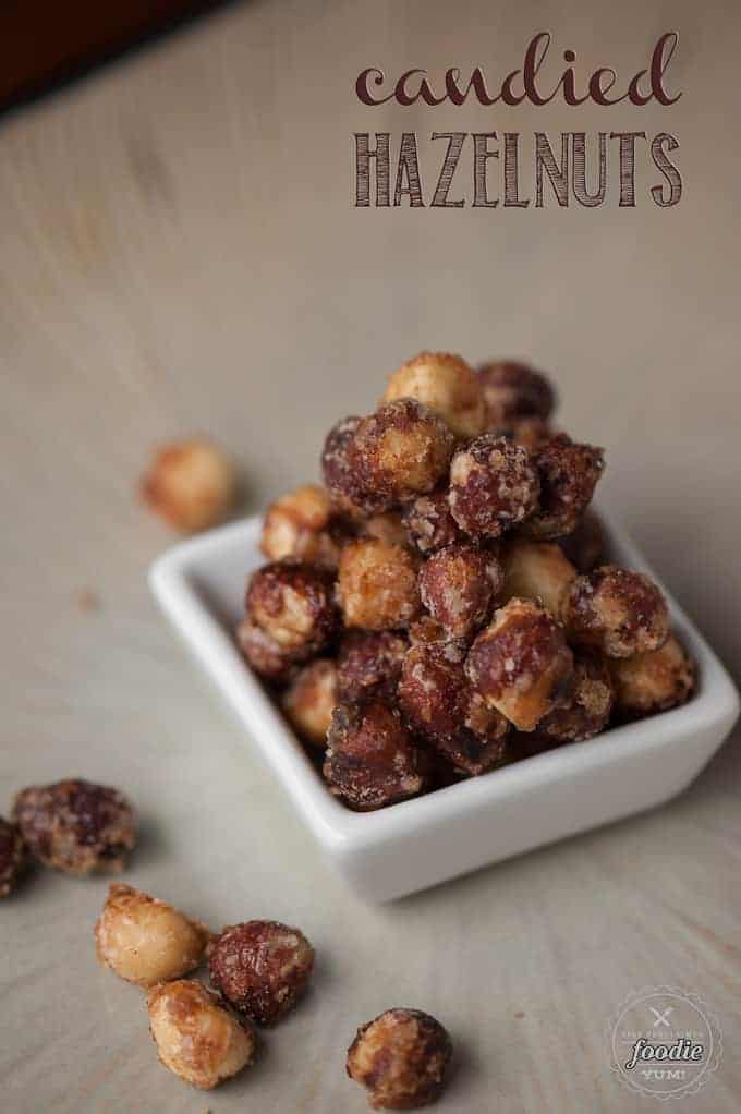 candied hazelnuts in a dish