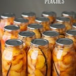Every summer I make enough low sugar organic Canned Vanilla Bean Peaches to last me all year. Our family loves them and they make great DIY gifts as well!