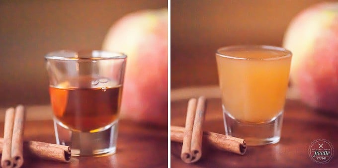 process photos of apple vodka cocktail