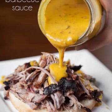Ditch your standard BBQ sauce and whip up a batch of this easy to make, spicy, & flavorful Carolina Mustard Barbecue Sauce next time you fire up the grill.