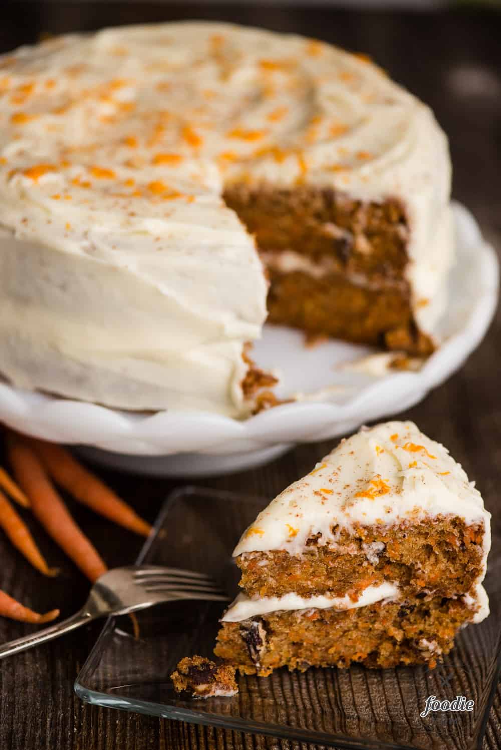 slice of homemade carrot cake