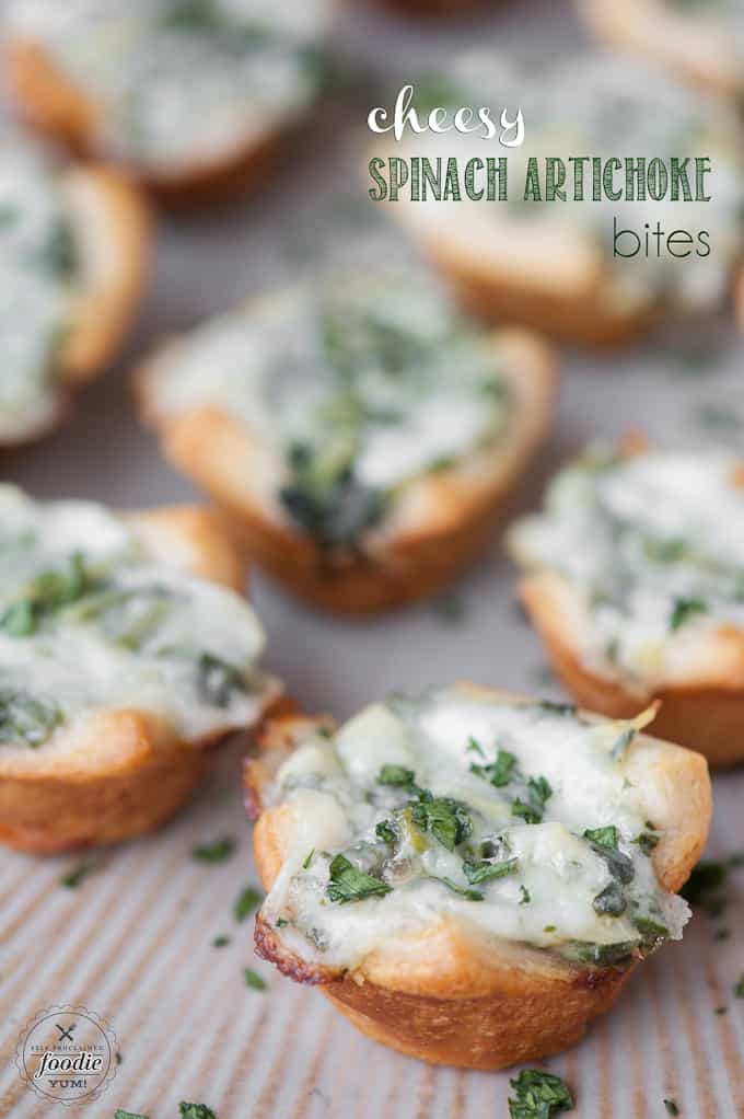 cheesy spinach artichoke bites