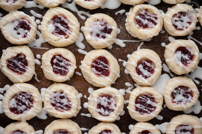 cherry almond thumbprint cookies