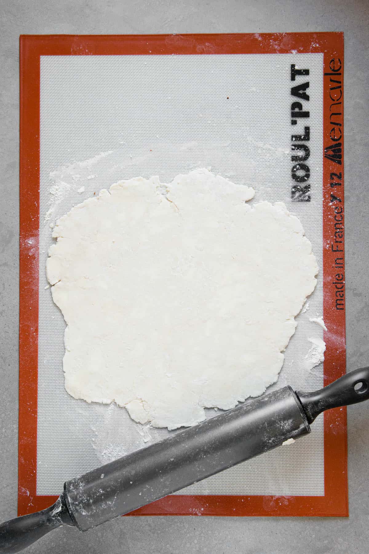 rolled out homemade pie crust
