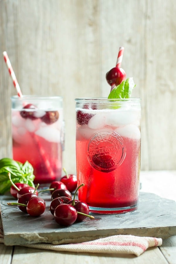 10 Kid Friendly Drink Recipes - Cherry Basil Soda.