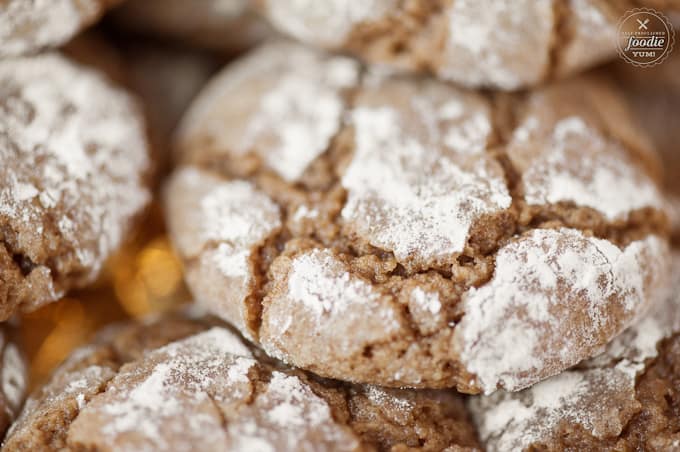 a close up of chewy brown sugar cookies