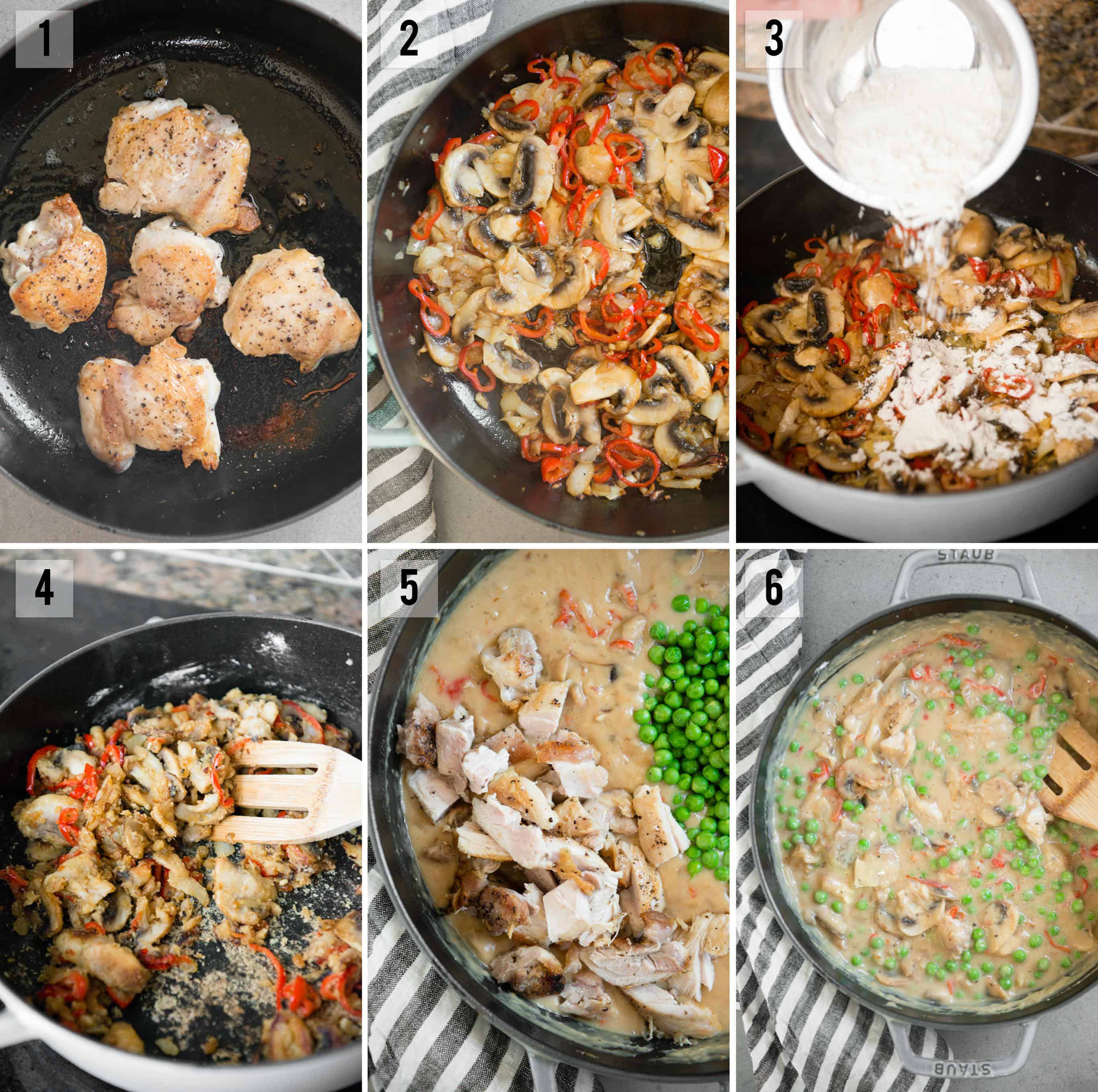 step by step instructions on how to make Chicken a la King