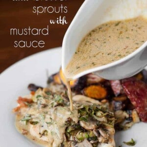 Chicken and Brussel Sprouts with Mustard Sauce is a healthy and low carb meal option that tastes amazing and is easy to prepare for your next family dinner.