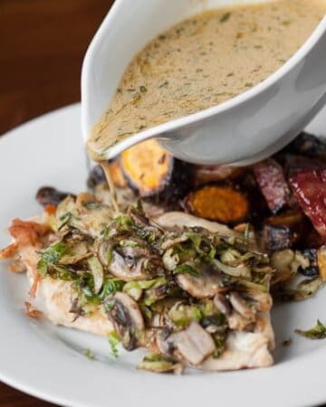 Chicken and Brussel Sprouts with Mustard Sauce is a healthy and low carb meal option that tastes amazing and is easy to prepare for your next family dinner.