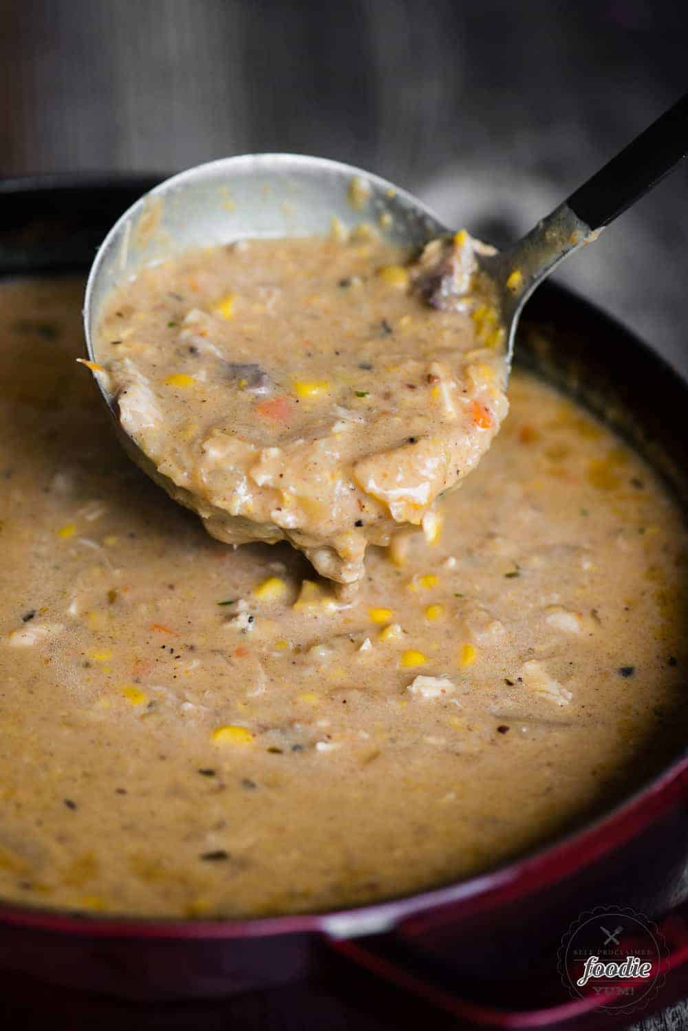 Recipe for homemade chicken and corn chowder