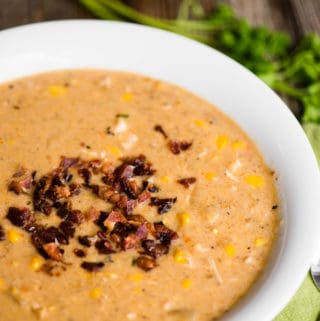 Chicken corn chowder with bacon